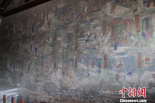 圖為至今保存完好的雞鳴驛各寺廟建筑里的壁畫。