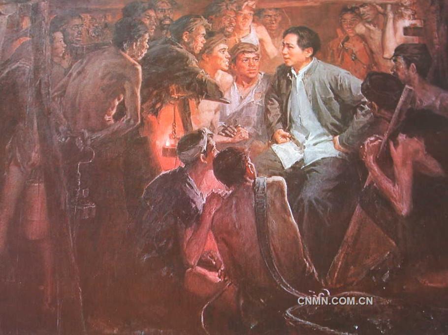 1922年4月，毛澤東親臨水口山，下窿道體察礦工疾苦